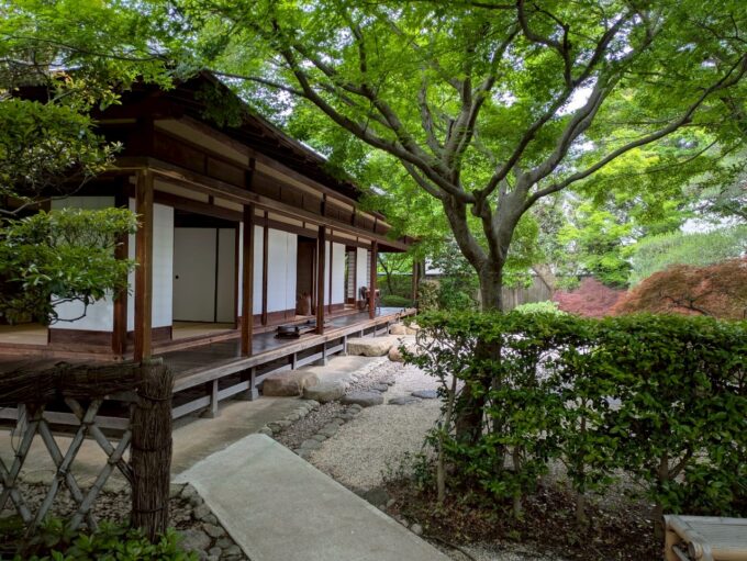 一茶双樹記念館の美しい庭園